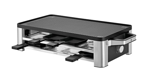 wmf lono raclette grill 8 personen 1500 w mit pfännchen und schieber edelstahl matt