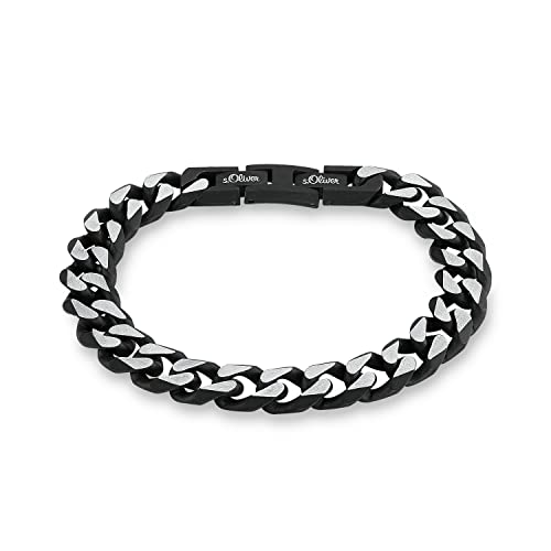 s.Oliver herren armband edelstahl silber 20+1,5 cm in geschenkbox