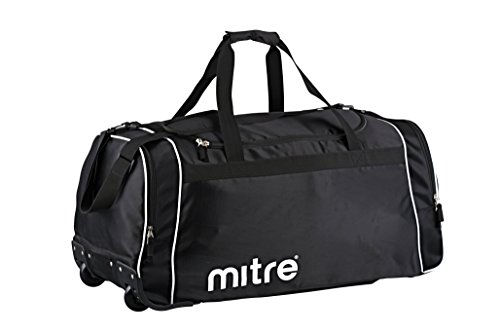 mitre sporttasche mit rollen, großes fach, verstellbare träger, schwarz, einheitsgröße