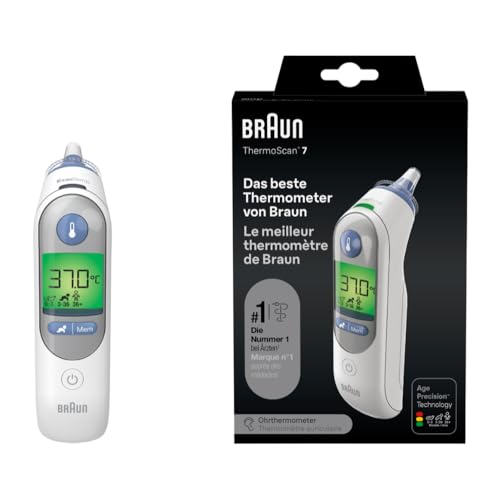 braun thermoScan 7 ohrthermometer mit age precision, farbcodiert, babyfreundlich