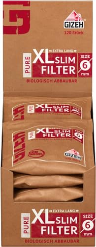 gizeh unbleached xl slim filter 6 mm durchmesser 10er pack biologisch abbaubar