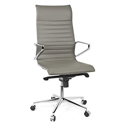 Produktbild: hjh OFFICE Chefsessel pariba, ergonomisch, leder grau, hohe rücklehne, bürostuhl