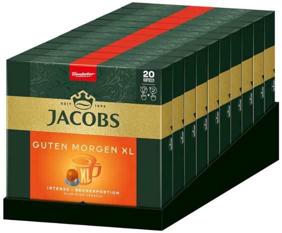 jacobs guten morgen xl nespresso kaffeekapseln 200er pack ab 40,30