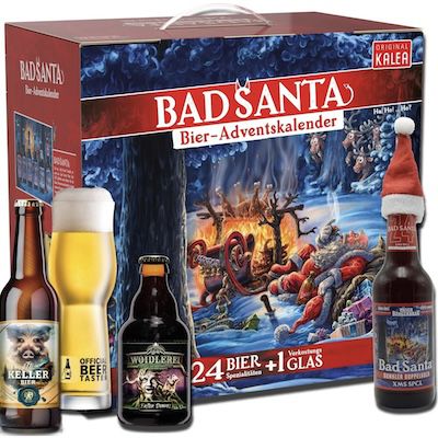 kalea bier-adventskalender 2024 bad santa edition, 49,99 euro statt 60 euro