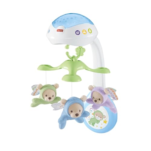 Fisher-Price Mobile für Babybett, 3-in-1-Traumbärchen mit Licht und Musik, ab Geburt