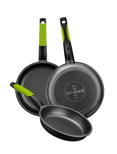 BRA Prior Bratpfannen Set 3-teilig, 182226 cm, antihaftbeschichtet Aluminiumguss