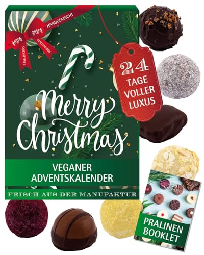 veganer pralinen adventskalender mit alkoholfreien süßigkeiten  hallingers genuss manufaktur