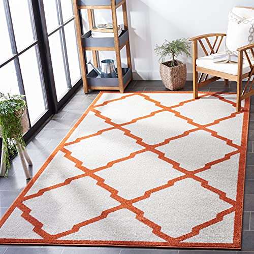 geometrischer teppich beige orange 152 x 244 cm safavieh