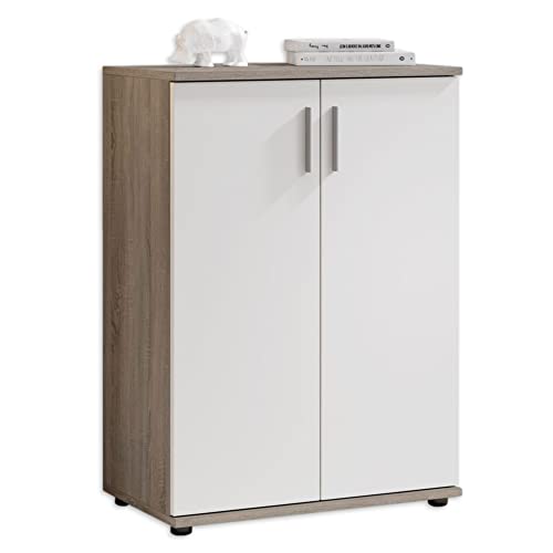 stella trading bobby kommode eiche sonoma dunkel - modernes sideboard 60 x 82 x 35 cm