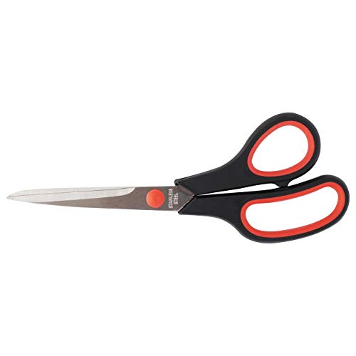d.rect schere 21cm edelstahl für papier und tapes, gummigriff für schule büro zuhause