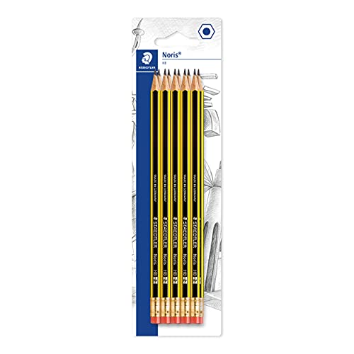 staedtler bleistifte noris hb mit radiergummi 10 stk sechskant bruchfestigkeit