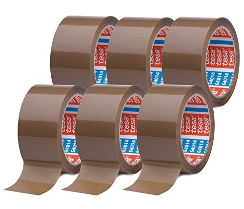 tesa tesapack Paketklebeband 6er Pack - geräuscharm, braun, 6 Rollen  66 m