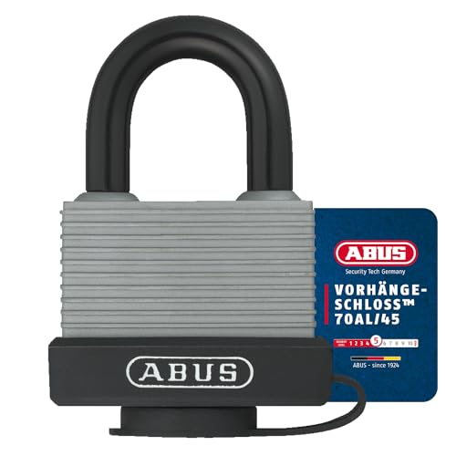 abus vorhängeschloss 70al/45 aluminium wetterfest mit schutzkappe und kunststoffummantelung