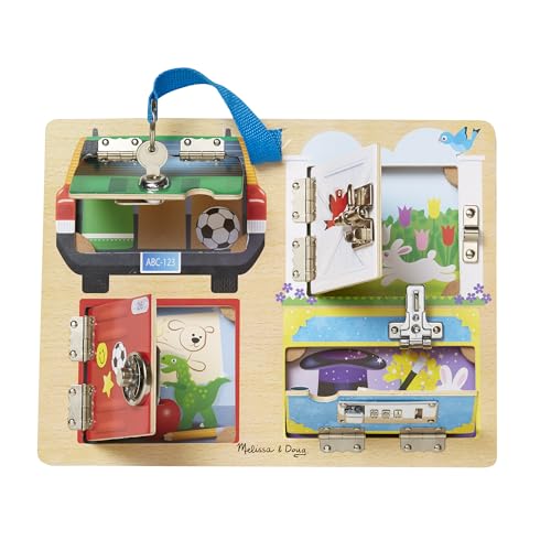 Melissa & Doug Schloss- und Verriegelungsspielbrett, motorische Fähigkeiten, ab 3 Jahren