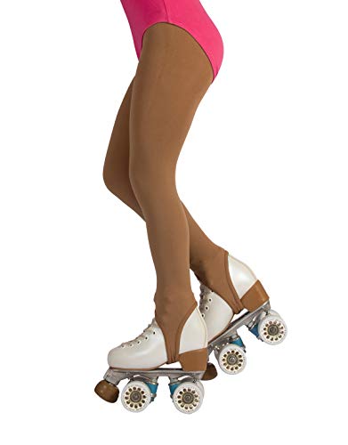 calzitaly mädchen rollschuh eiskunstlauf strumpfhose schwarz karamell 6-12 jahre 70 den