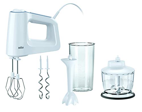 braun multimix 3 handmixer 500 watt mit turbo-funktion, 5 geschwindigkeitsstufen, zubehör