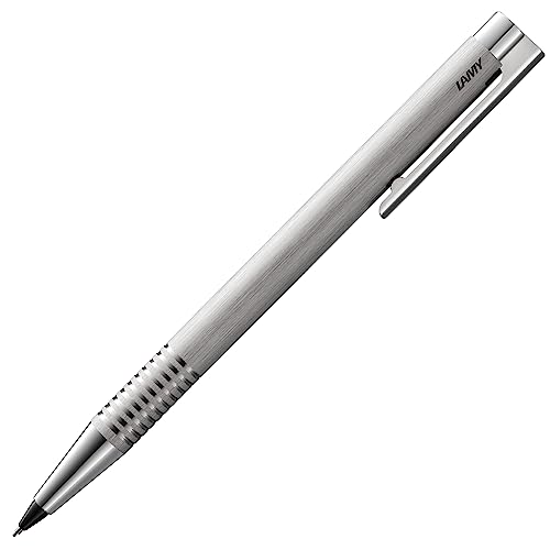 lamy logo druckbleistift 0,7 mm, minenbleistift aus edelstahl, brushed