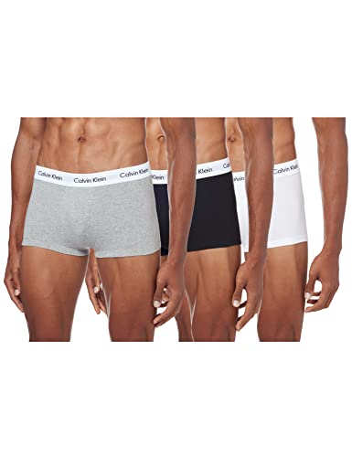 calvin klein herren boxershorts 3er pack baumwolle mit stretch schwarz weiß grau meliert M