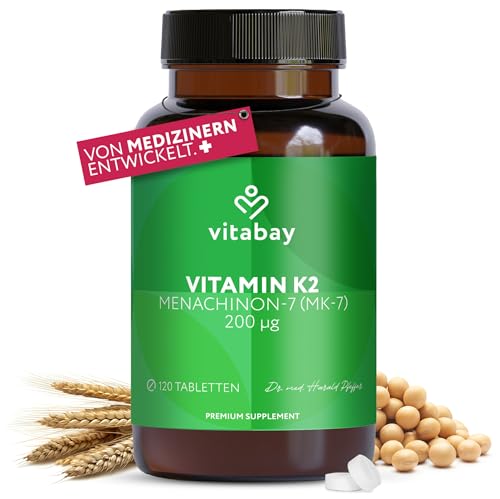 vitabay vitamin k2 200 g hochdosiert vegan 120 tabletten mk-7 laborgeprüft