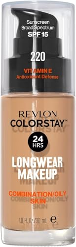 revlon colorstay make-up für mischhaut/fettige haut natural beige 220, 30 ml