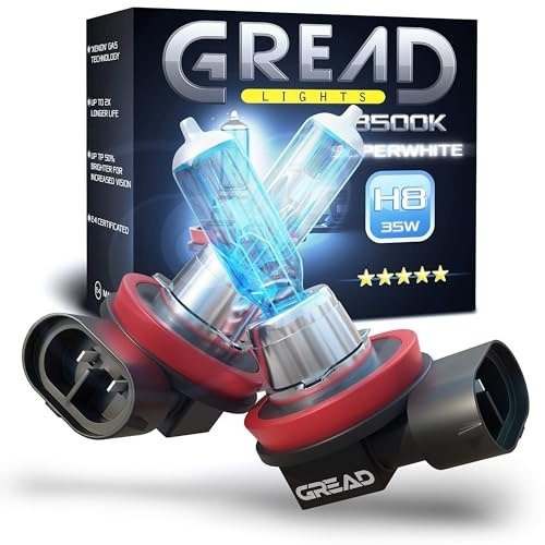 gread h8 lampe auto 12v 35w 8500k xenon optik e-prüfzeichen 2 stück