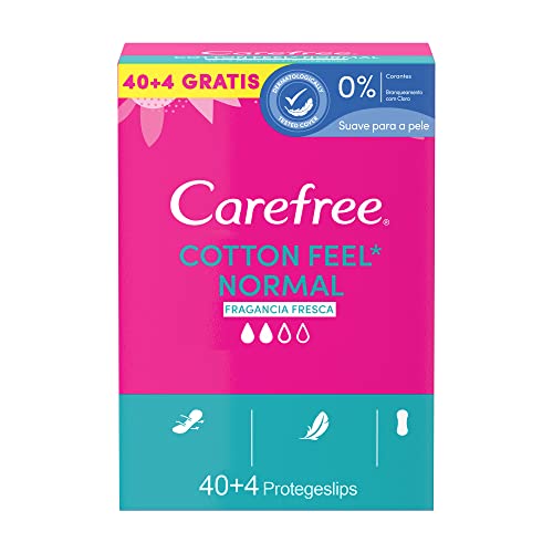 carefree protegeslips normal absorben sin fragancia 40 + 4 unidades