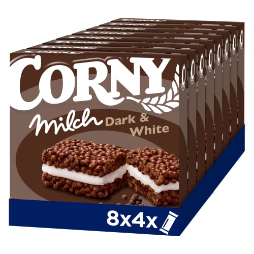 müsliriegel corny milk dark & white, milchsandwich mit kakao, 32x30g