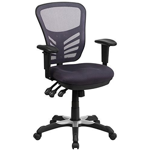 bürostuhl ergonomisch mit mesh-rückenunterstützung, flash furniture, dunkelgrau