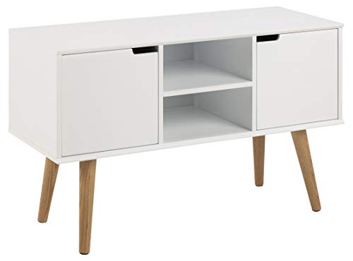 Anrichte Mariela AC Design Furniture, 2 Türen, 1 Boden, Holz, weiß, 96 x 38 x 62,5 cm