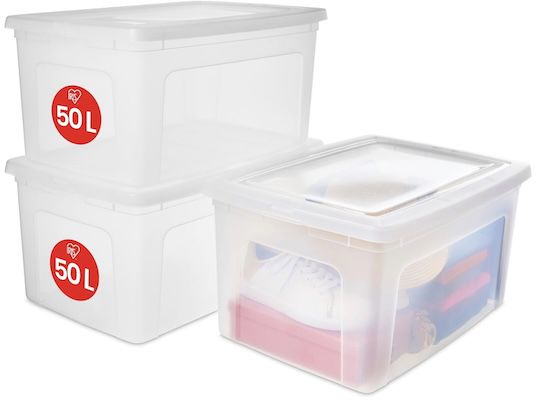 iris ohyama aufbewahrungsboxen 3er set 50l für 32,99 euro statt 40 euro