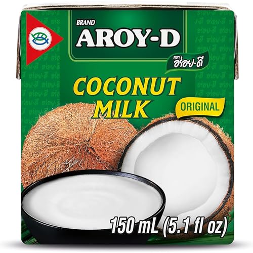 aroy-d kokosmilch zum kochen und backen, ideal für desserts, suppen, smoothies, cocktails, 6 x 150 ml