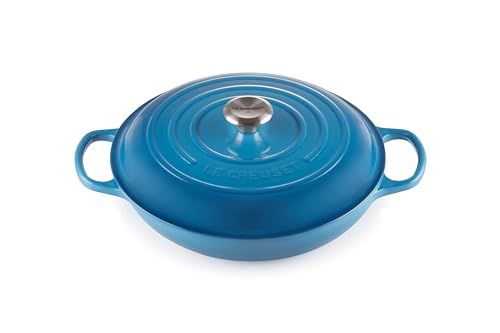 le creuset emaillierte gusseisen auflaufform mit deckel 30 cm 3,2 liter marseille blue