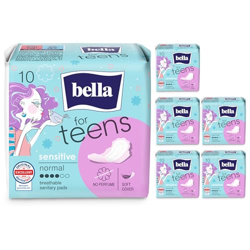 Produktbild: ultradünne binden für teenager, bella for teens sensitive, 6er pack mit flügeln
