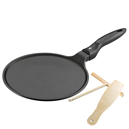 wmf crepe pfanne induktion 27 cm, pfannkuchenpfanne mit teigverteiler und holzschaufel
