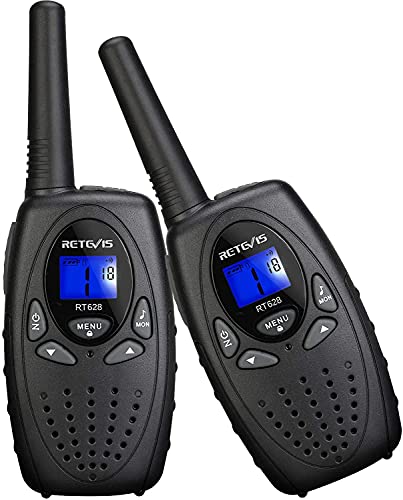 Retevis RT628 Walkie Talkie Kinder 6-12 Jahre, Schwarz, 1 Paar, Detektiv-Spielzeug