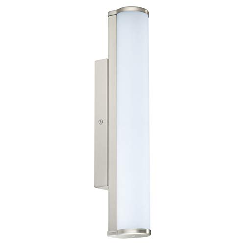 eglo led wandlampe calnova, spiegel-badlampe metall nickel-matt, ip44, 35 cm