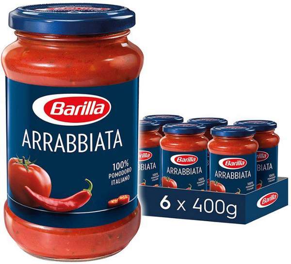 barilla arrabbiata pastasauce 6x 400g für 11,94 statt 19 1,99 pro glas