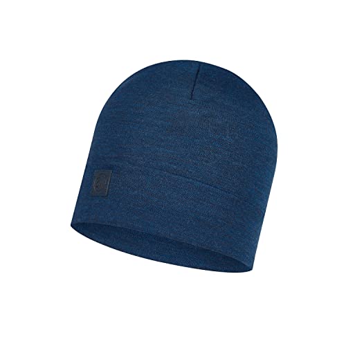 Produktbild: Merino Beanie Wollmütze Heavyweight 100% Merinowolle Solid Denim 500g/m
