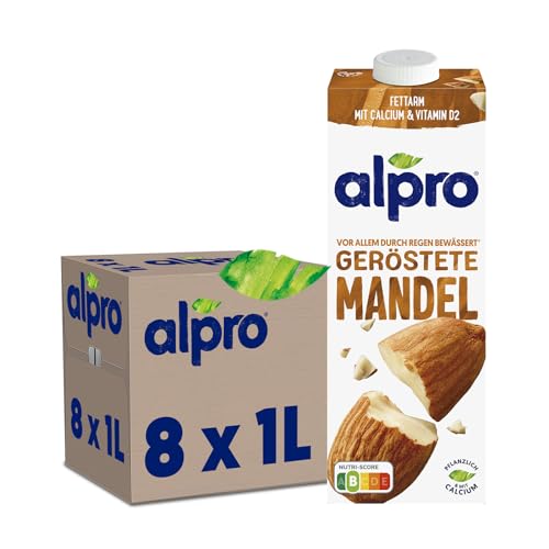 alpro mandeldrink original geröstet vegan laktosefrei 8 x 1 l calcium arm an fett und zucker