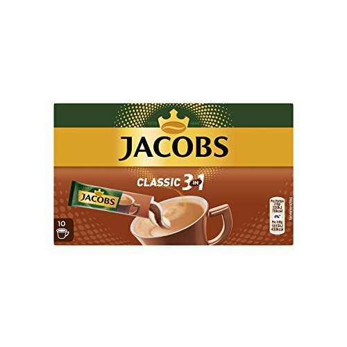 jacobs 3 in 1 kaffee spezialitäten, 10 sticks, instant kaffee mix