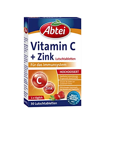 abtei vitamin c zink lutschtabletten 30 stück zur unterstützung der abwehrkräfte vegan glutenfrei