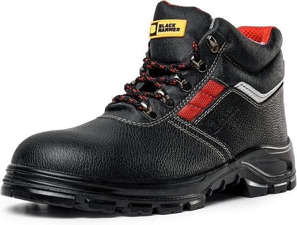 Sicherheitsstiefel Herren S3 SRC Stahlkappe Knöchelhoch Leder Schwarz 5993 (43 EU)