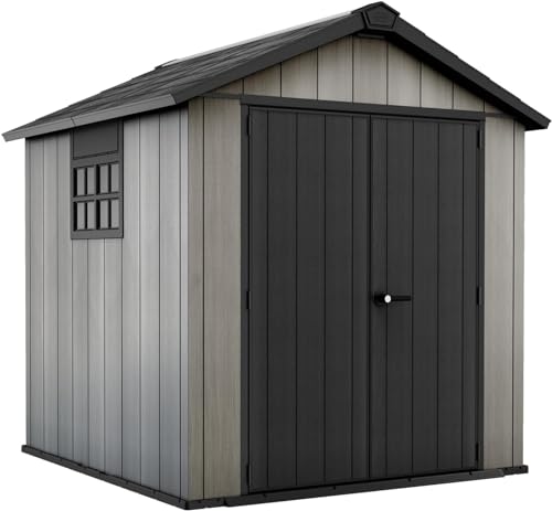 keter Gerätehaus Oakland 757, grau, 8,4m, wetterfest, doppelter Tür, 230 x 223,8 x 242 cm