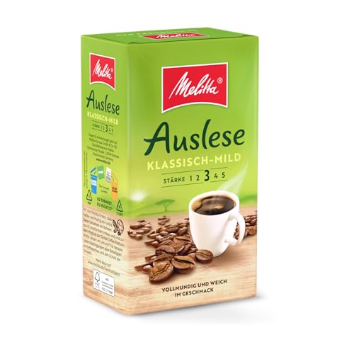 melitta auslese filterkaffee 500g, klassisch mild, gemahlen für filtermaschinen, mittlere röstung