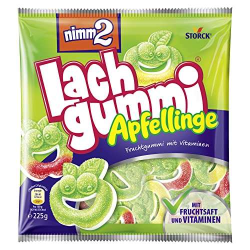 nimm2 lachgummi apfellinge, saure fruchtgummis mit fruchtsaft, 225g