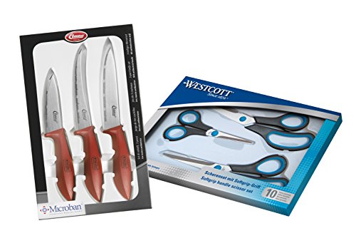 westcott scheren set und küchenmesser set easy grip kombipack 90027-80000