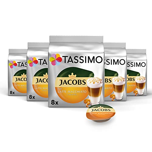 jacobs tassimo kapseln latte macchiato caramel 40 kapseln 5er pack 8 getränke