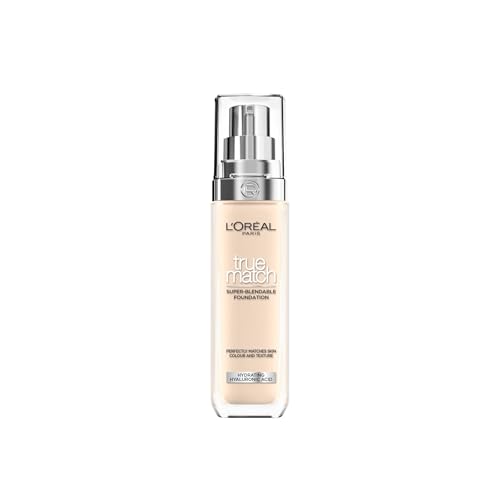 L'Oral Paris True Match Foundation, 1.D/W Warm Light, 30 ml, mittlere Deckkraft, vegan