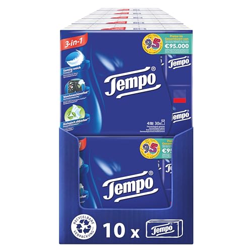 tempo taschentücher megapack 10 packungen je 30 päckchen x 10 tücher weich und stark