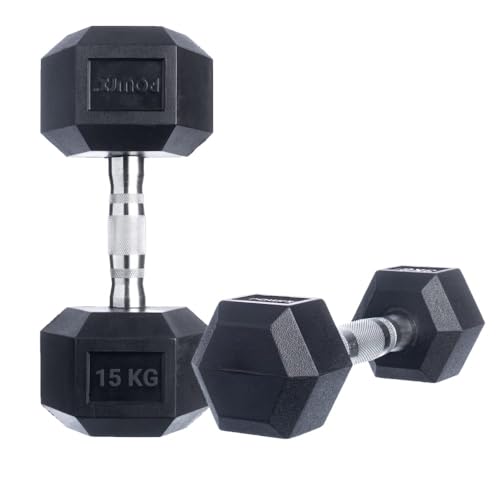 kurzhantel set 2 x 15 kg hexagon hexagon gewichte für zuhause fitness